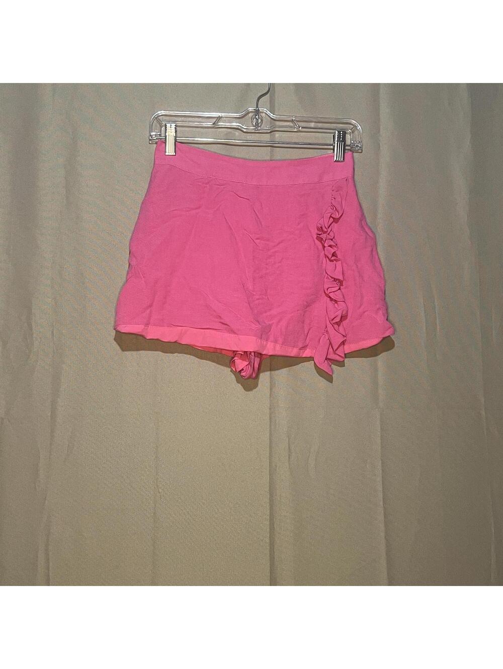 Pink Ruffle Detail Women's Skort Size S